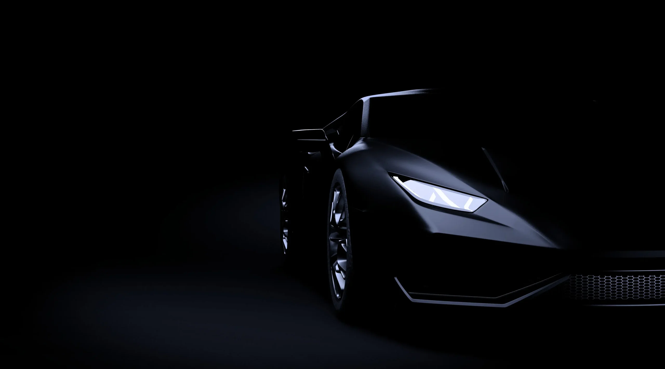 Czarny samochod sportowy w ciemnym studiu - auto detailing JDM Siedlce